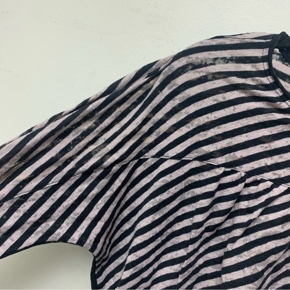 Anthropologie Pilar Black Striped Burnout Long Sleeve Top - Picture 5 of 12
